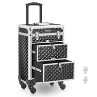 KOSMETIKKOFFER  - Silberfarben/Schwarz, Trend, Holzwerkstoff/Kunststoff (34/95/24cm) - Boxxx