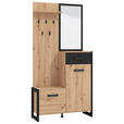 GARDEROBE  in 89,7/190,5/33,2 cm  - Schwarz/Eiche Artisan, MODERN, Holzwerkstoff (89,7/190,5/33,2cm) - Carryhome