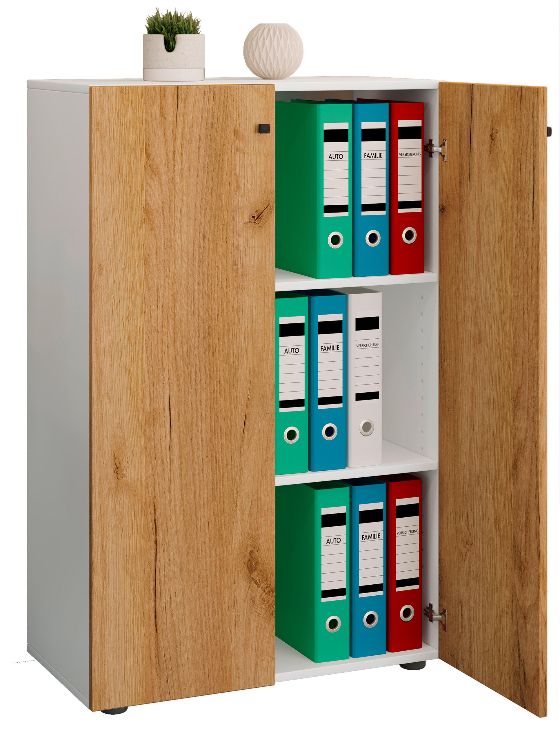 AKTENSCHRANK 70/110/39 cm  - Honigeiche/Weiß, Design, Holzwerkstoff (70/110/39cm) - MID.YOU