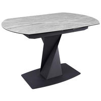 MATBORD grå, svart oval  utdragbar  - svart/grå, Design, metall/glas (120-178/90/76cm) - Novel