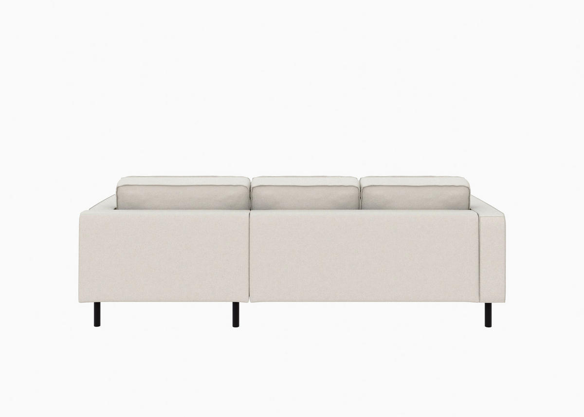 ECKSOFA WATKINS Sandfarben Struktur  - Sandfarben/Schwarz, MODERN, Textil/Metall (232/161cm) - Trendmanufaktur