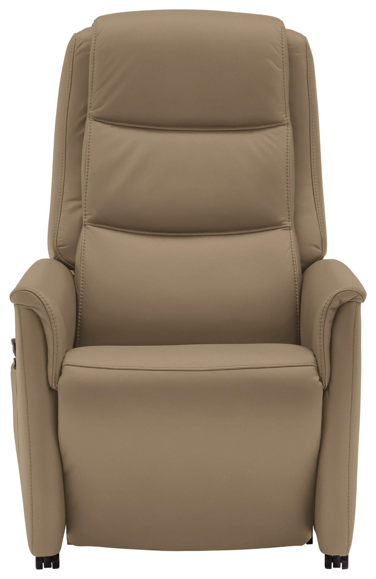 FERNSEHSESSEL Valdera  mit Relaxfunktion, Aufstehhilfe, Rücken echt Echtleder Greige  - Greige/Schwarz, KONVENTIONELL, Leder/Kunststoff (70/107/88cm) - Livetastic