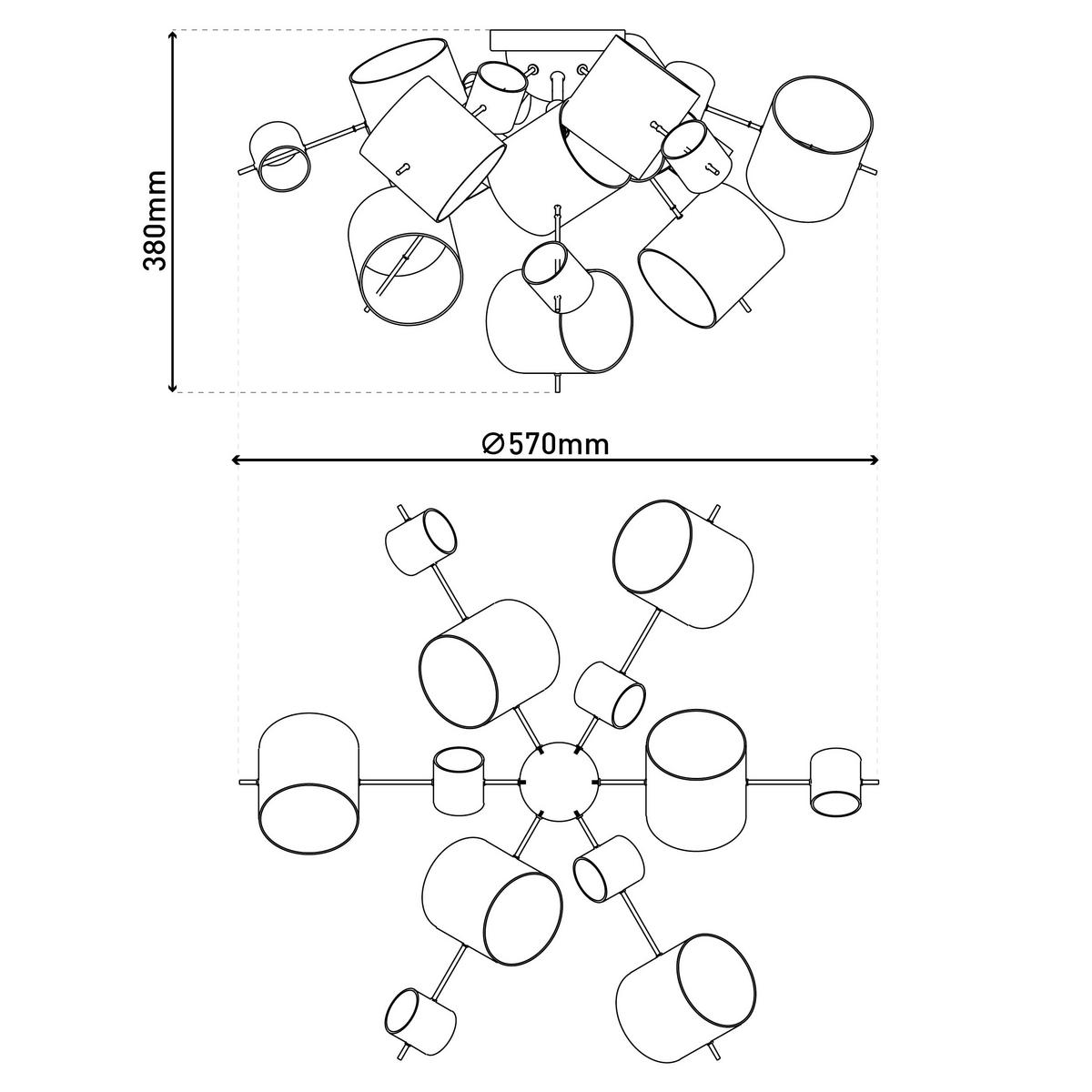 DECKENLEUCHTE SIRIUS 57/38 cm   - Chromfarben, LIFESTYLE, Glas/Metall (57/38cm) - Näve
