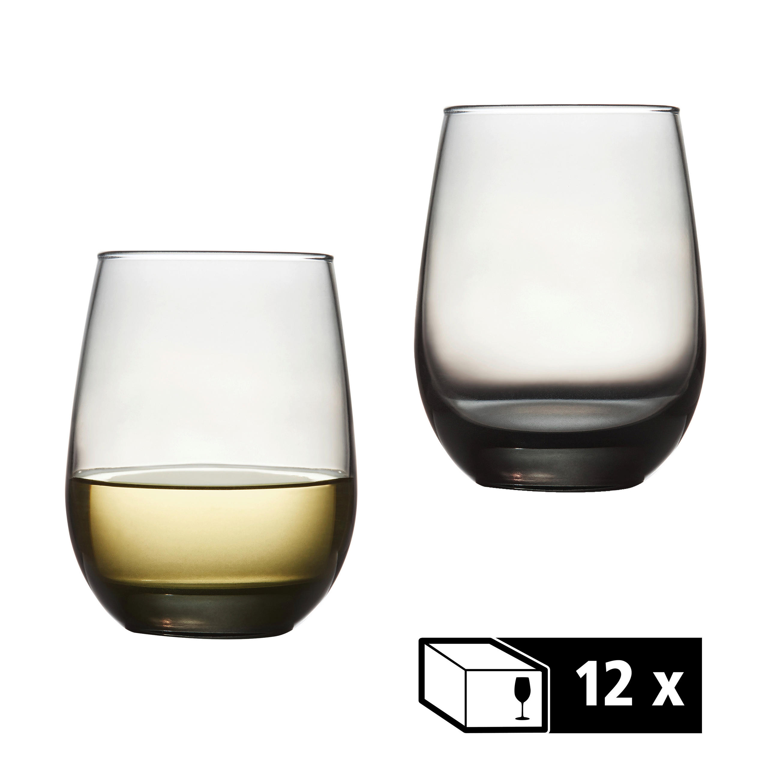 GLÄSERSET STEMLESS  12-teilig  - Hellgrau, Basics, Glas (9/11,5cm)