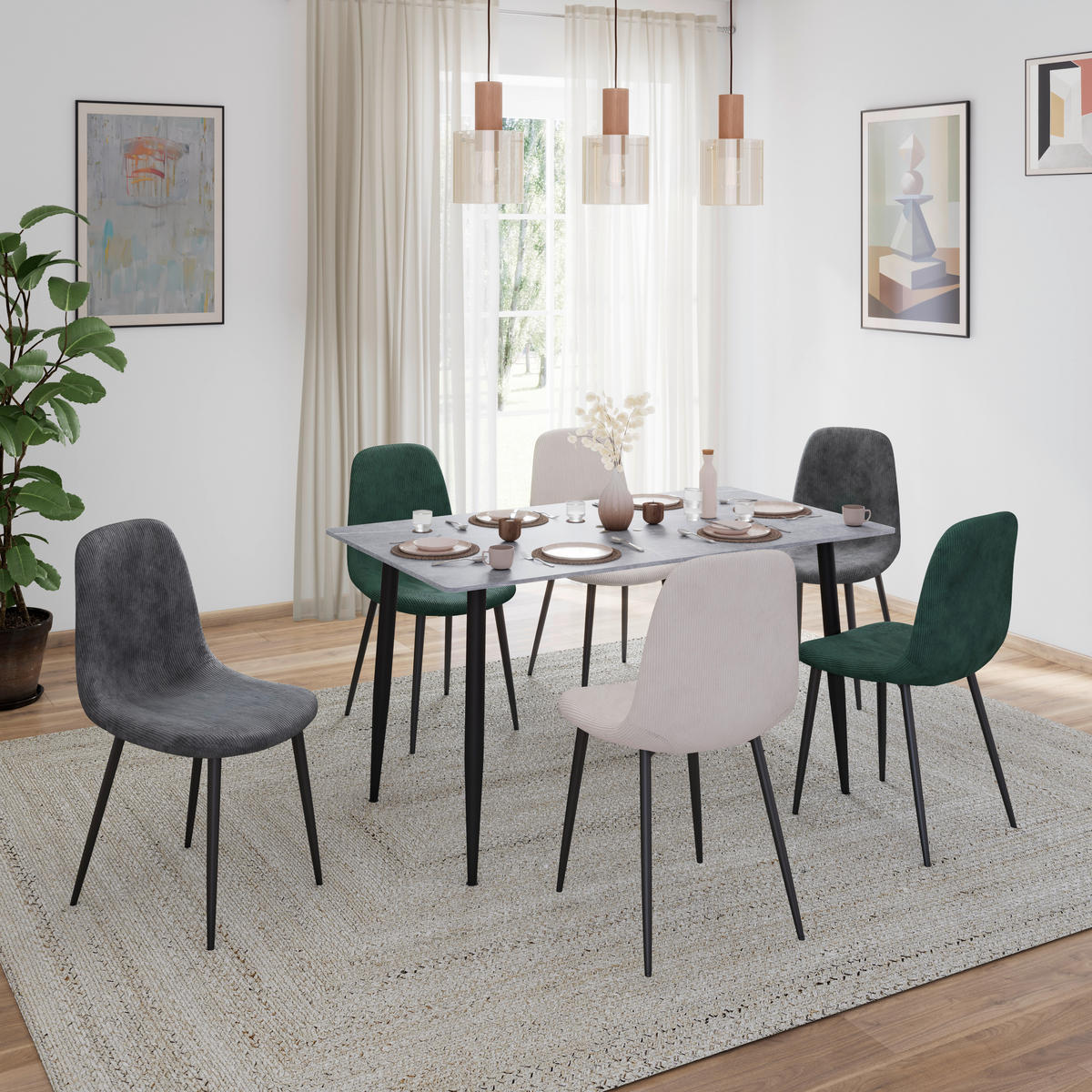 JEDILNA MIZA, siva  - siva/črna, Design, kovina/keramika (160/76/80cm) - P & B