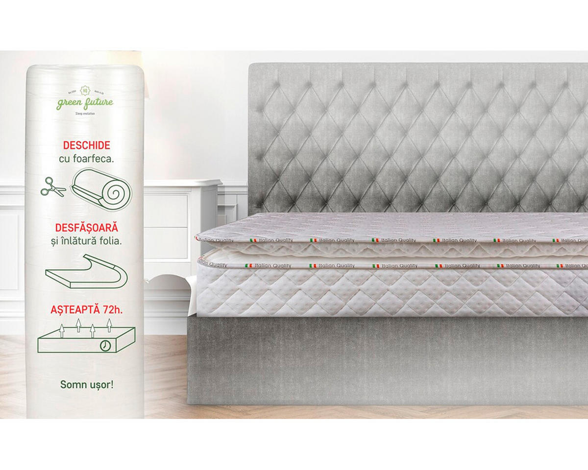 SALTEA CU ARCURI ÎMPACHETATE  - alb, Basics, textil (160/200cm)