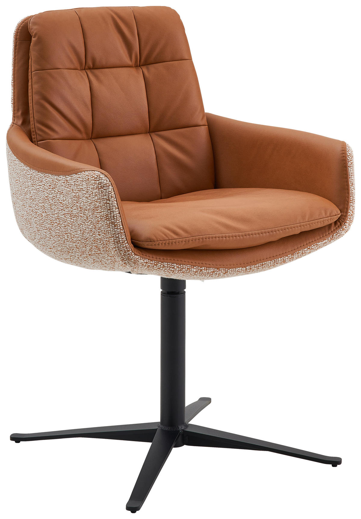 ARMLEHNSTUHL  in Mikrofaser, Webstoff  - Rostfarben/Schwarz, Design, Textil/Metall (62/90/68cm) - Johann Jakob