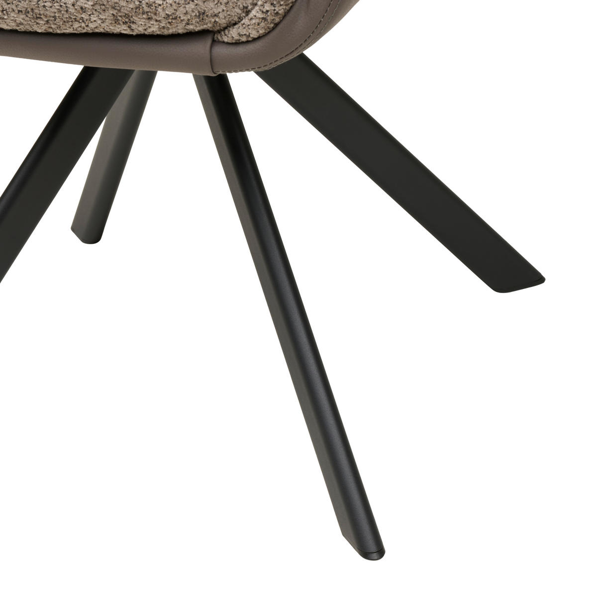 ARMLEHNSTUHL  Sitzfläche 360° drehbar Webstoff  - Schwarz/Braun, MODERN, Textil/Metall (61/91/65cm) - MID.YOU