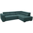 ECKSOFA in Chenille Blau   - Blau/Schwarz, Design, Kunststoff/Textil (284cm) - Xora
