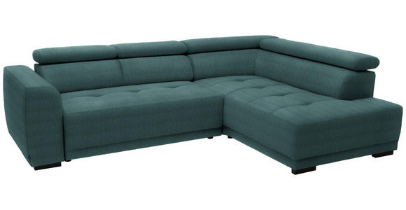 ECKSOFA in Chenille Blau - Blau/Schwarz, Design, Kunststoff/Textil (284cm) - Xora