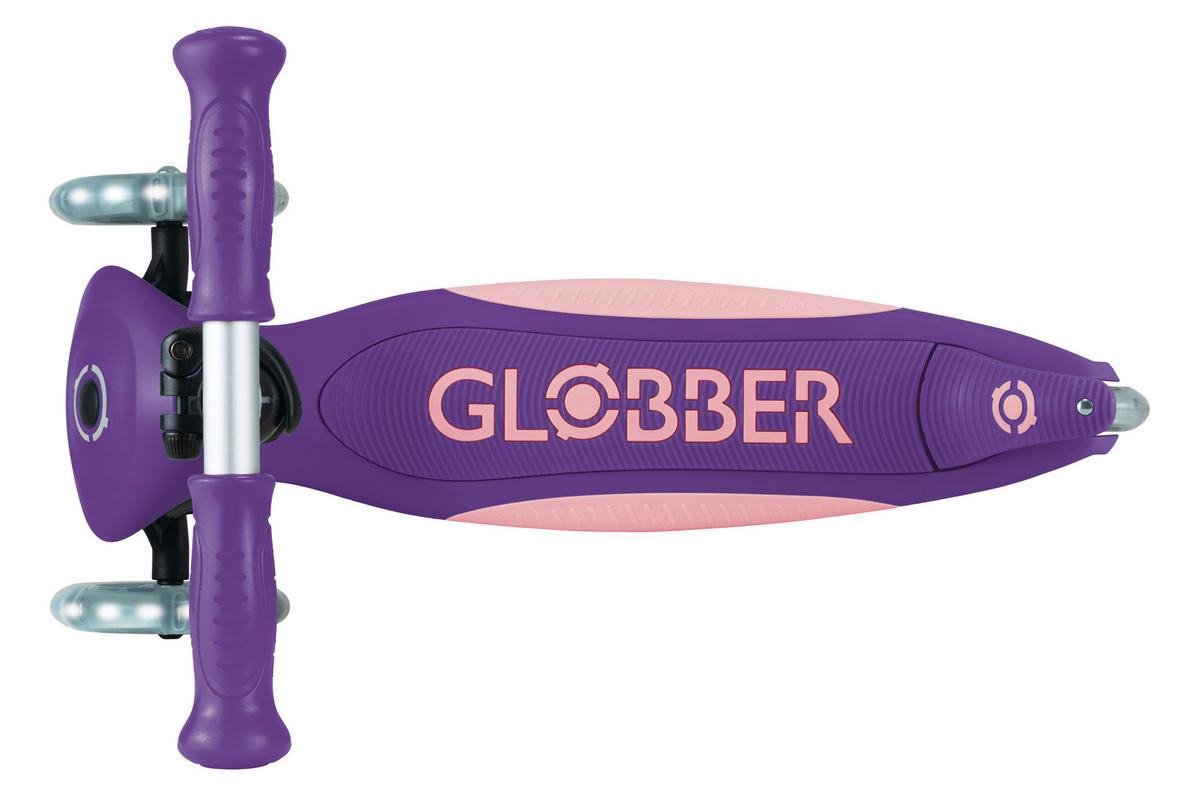 KINDERSCOOTER PRIMO FOLDABLE PLUS LIGHTS  - Hellrosa/Lila, LIFESTYLE, Kunststoff (57,5/28/82,5cm) - GLOBBER