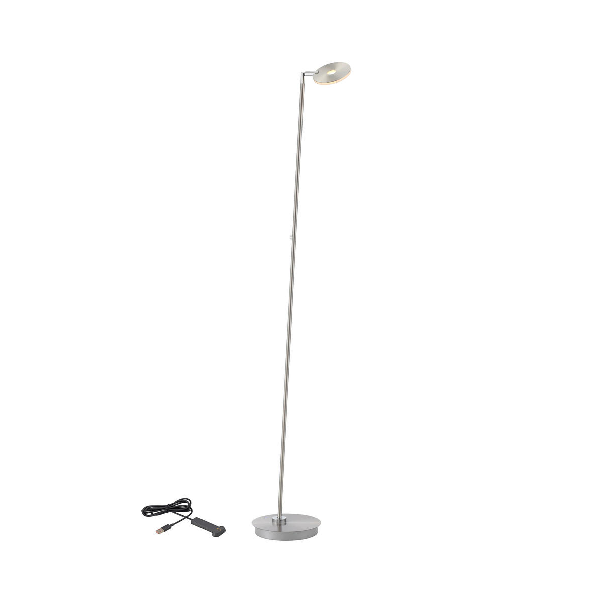 AKKU-STEHLEUCHTE Bente 42/42/160 cm  - Edelstahlfarben, Design, Kunststoff/Metall (42/42/160cm)