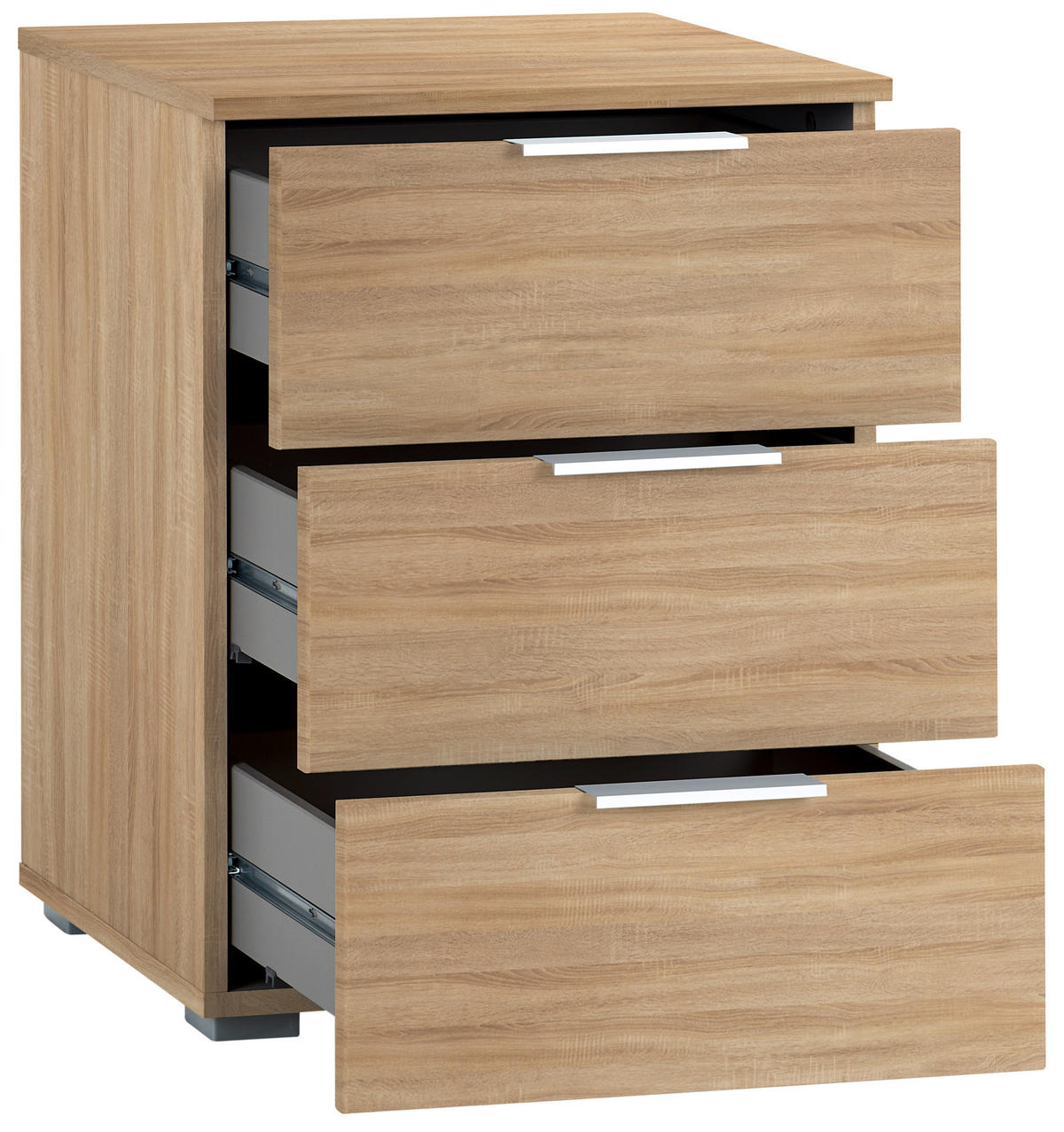 NACHTKÄSTCHEN 47/62/42 cm  in Sonoma Eiche  - Alufarben/Sonoma Eiche, Modern, Holzwerkstoff (47/62/42cm) - Rauch Möbel