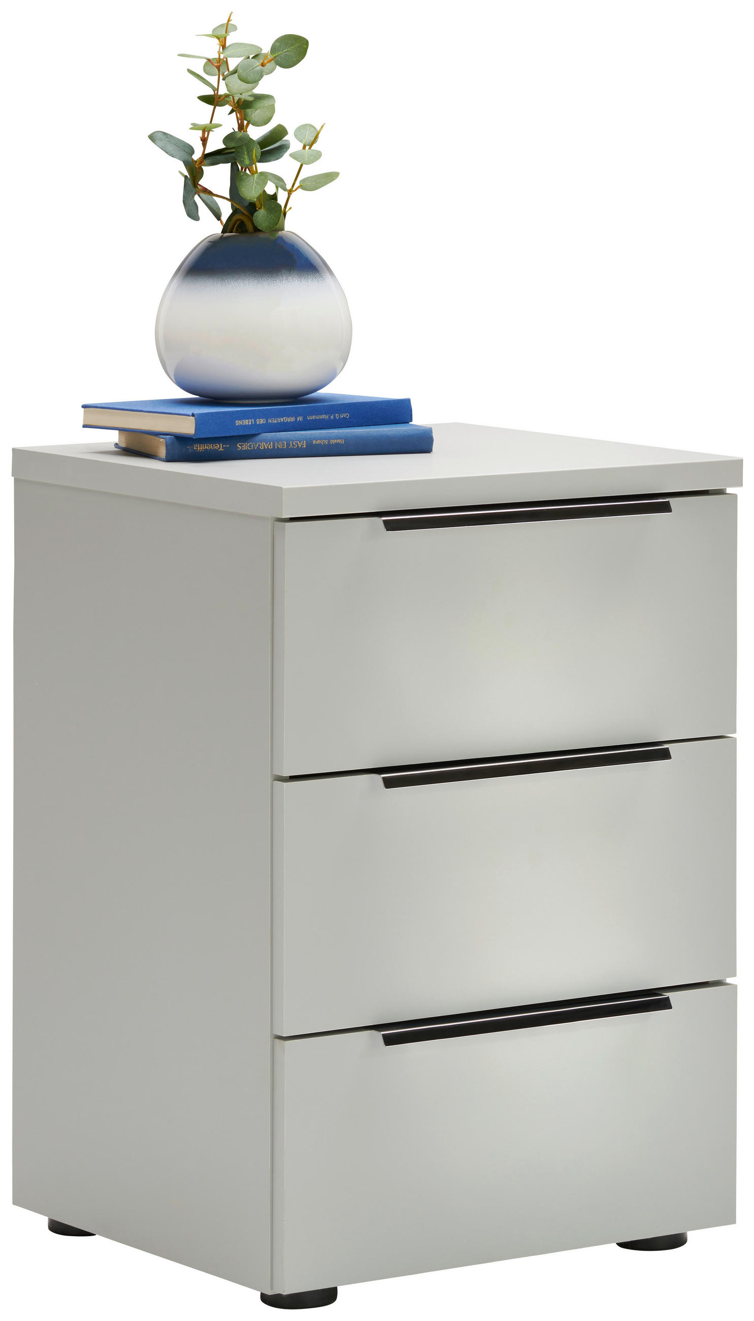 NACHTKÄSTCHEN 40/60/40 cm  in Hellgrau  - Chromfarben/Hellgrau, Design, Holzwerkstoff/Kunststoff (40/60/40cm) - Moderano