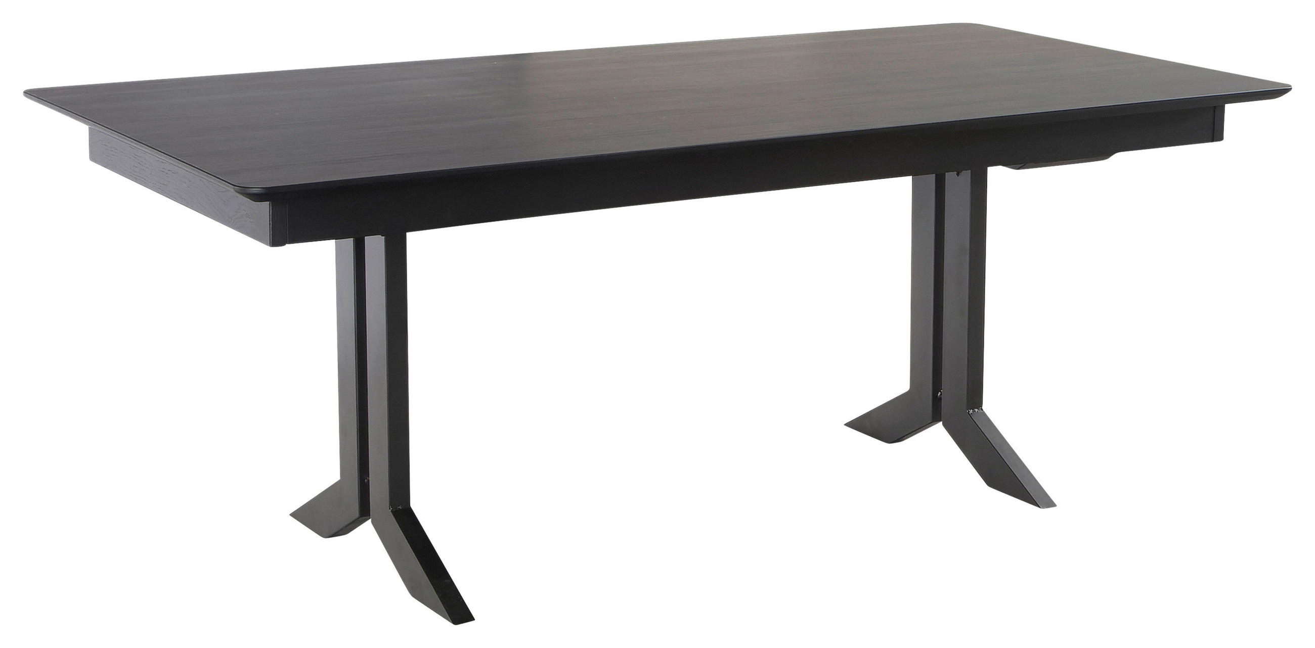 ESSTISCH Schwarz rechteckig ausziehbar, in verschiedenen Größen erhältlich - Schwarz, KONVENTIONELL, Kunststoff/Metall (200-300/100/76cm) - Moderano
