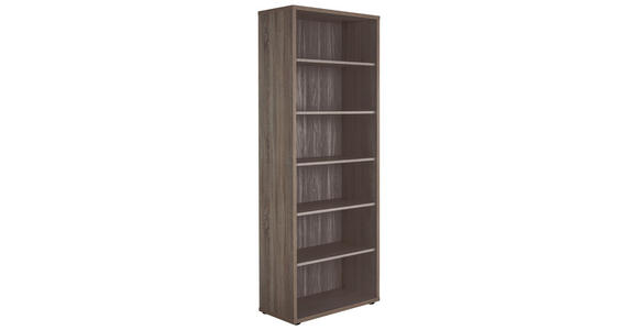 AKTENREGAL 81,8/215,2/40,0 cm - Trüffeleichefarben/Schwarz, KONVENTIONELL, Holzwerkstoff/Kunststoff (81,8/215,2/40,0cm) - Voleo