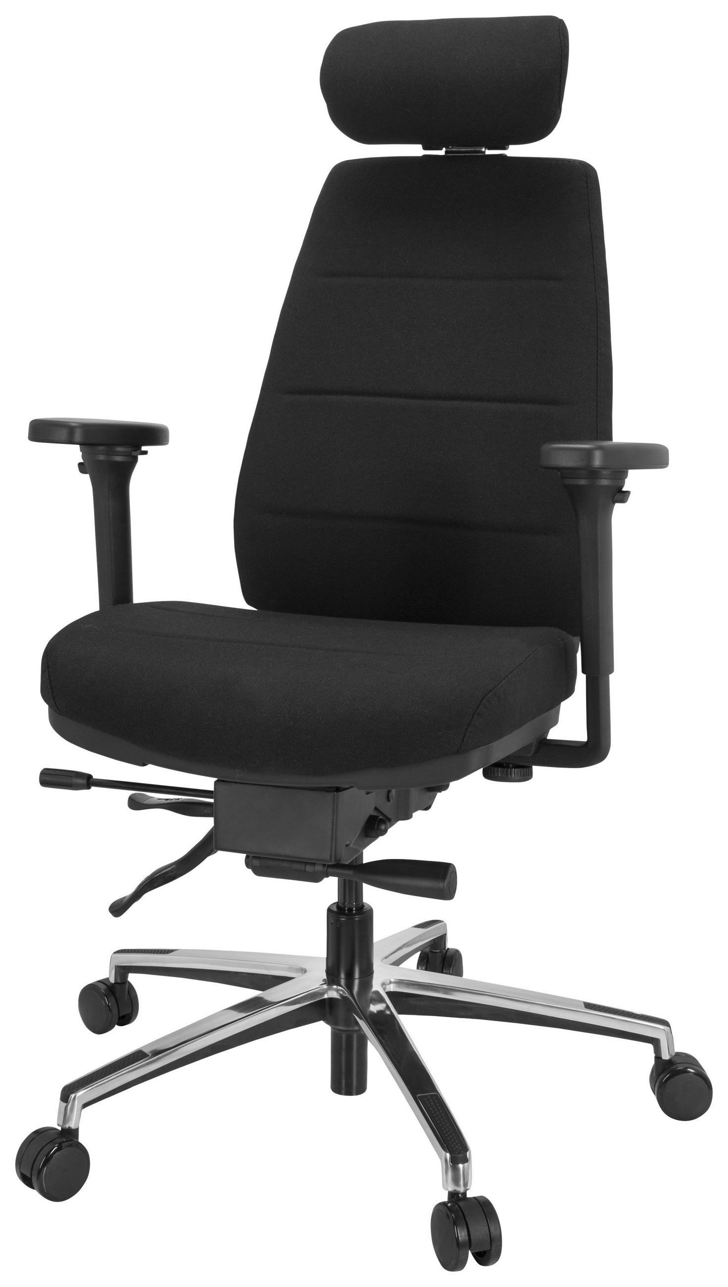 Thumbnail - Mid.you Drehstuhl, Schwarz, Textil, Drehkreuz, 70x113x56 cm, Wippfunktion, Sitzfläche 360° drehbar, Arbeitszimmer, Büros...