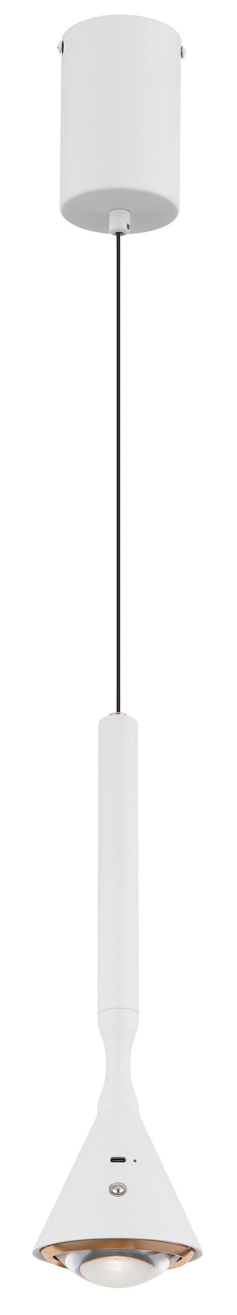 LED-HÄNGELEUCHTE 99/210 cm  - Weiß, Design, Kunststoff/Metall (99/210cm) - Globo