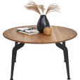 COUCHTISCH in Holz 80/80/40 cm  - Eichefarben/Schwarz, Design, Holz/Metall (80/80/40cm) - Novel
