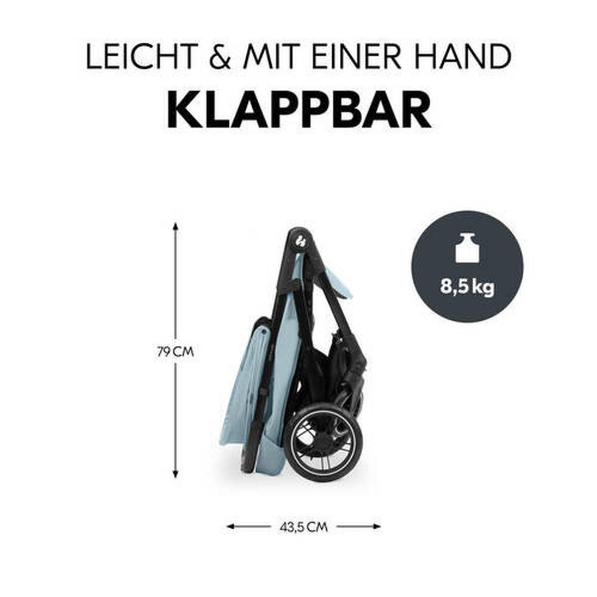 BUGGY Shop N Care  - Pastellblau/Schwarz, Basics, Kunststoff/Textil (40.5/104/51.5cm) - Hauck