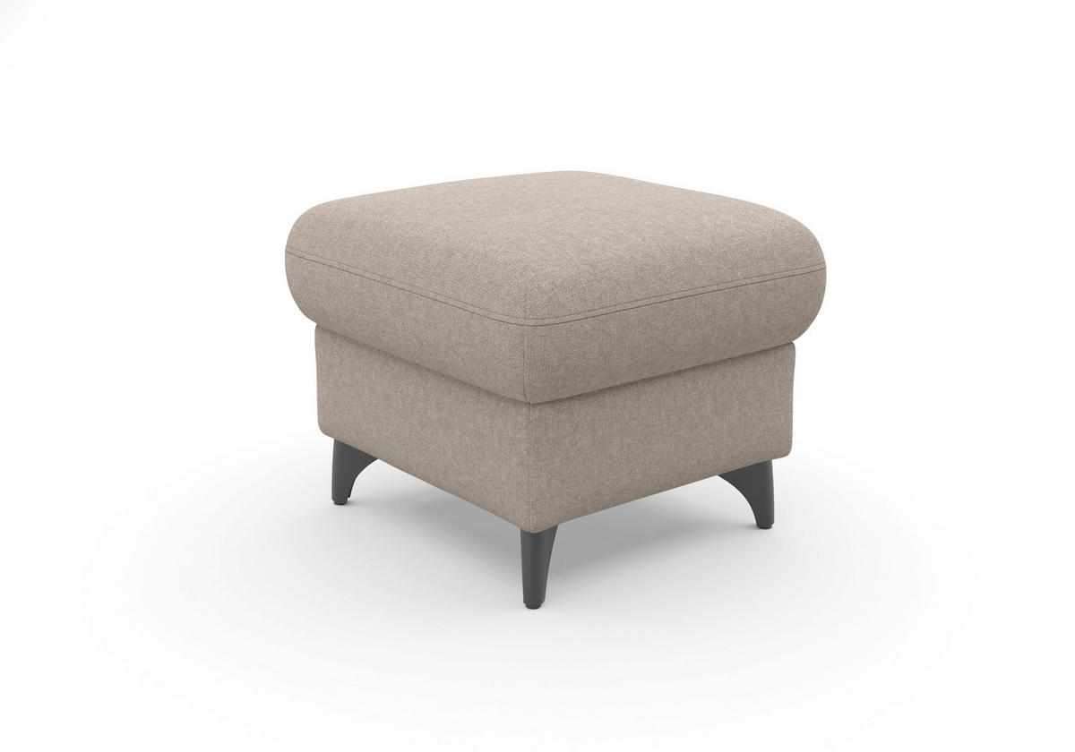 HOCKER in Textil Taupe  - Taupe/Schwarz, KONVENTIONELL, Textil/Metall (58/48/58cm) - Sit & More