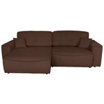 ECKSOFA Dunkelbraun Cord Zierkissen, Rückenkissen, Bettkasten, Schlaffunktion, Rücken echt, Liegefläche im Originalstoff  - Dunkelbraun/Schwarz, KONVENTIONELL, Kunststoff/Textil (148/265cm) - Carryhome