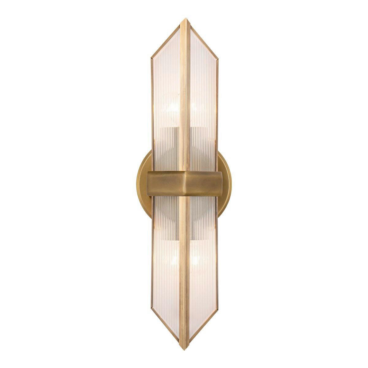 WANDLEUCHTE   - Messingfarben, KONVENTIONELL, Glas/Metall (38,5/9,5/10,5cm) - Elstead Lighting