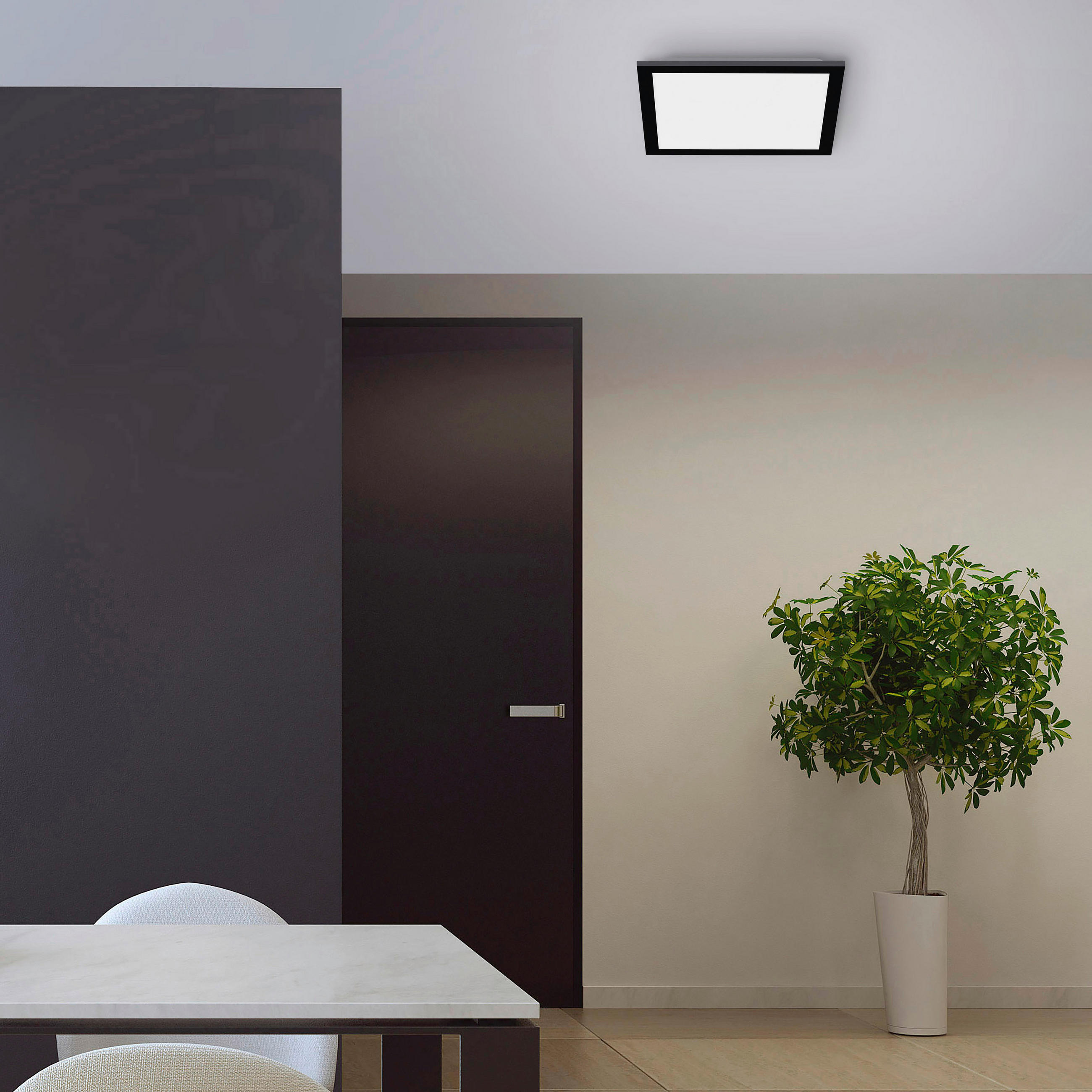 LED-DECKENLEUCHTE 29,5/29,5/6 cm   - Schwarz, Basics, Kunststoff/Metall (29,5/29,5/6cm)