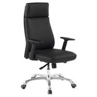 DREHSTUHL Schwarz  - Schwarz/Alufarben, MODERN, Leder/Kunststoff (67,5/117,5/67,5cm) - MID.YOU