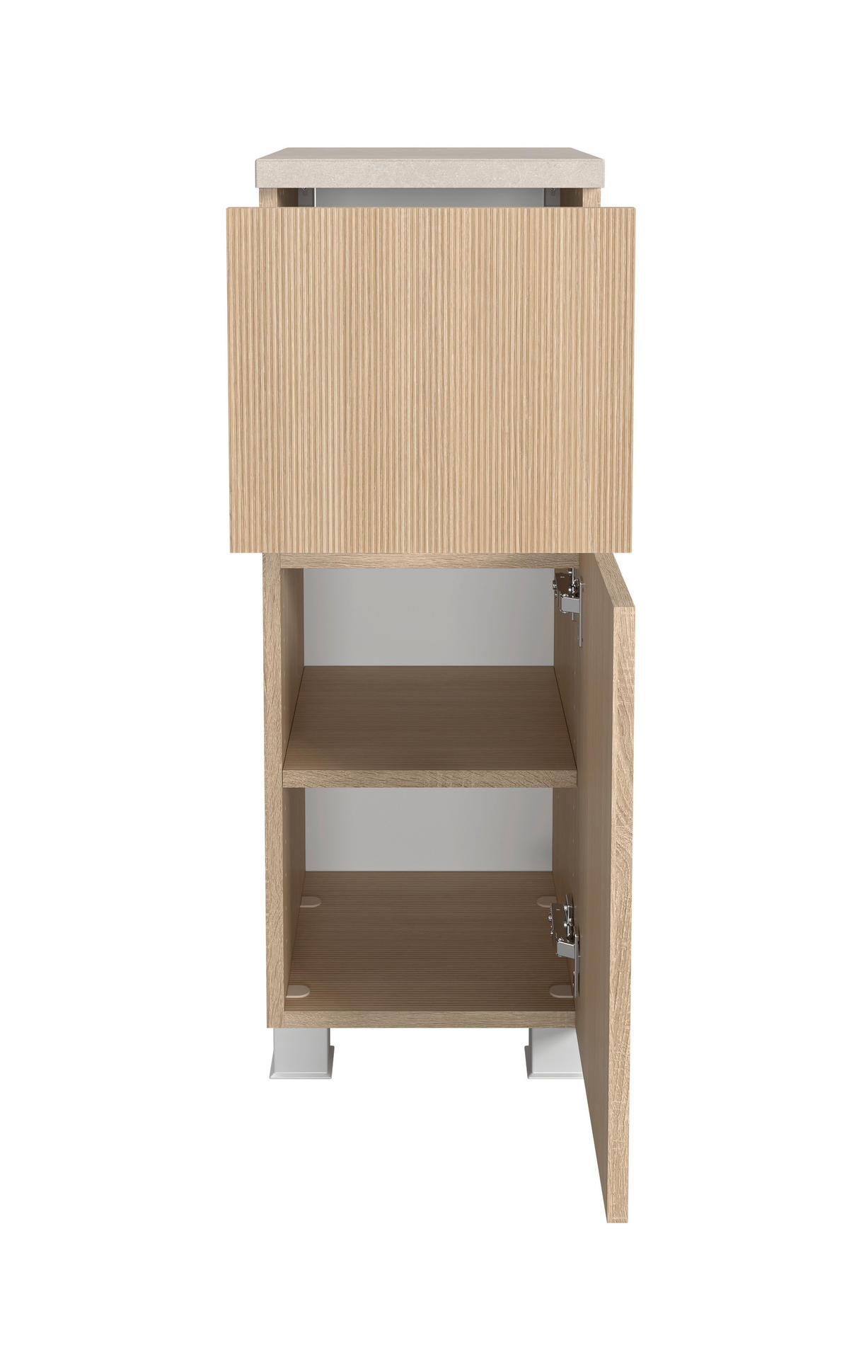 UNTERSCHRANK 30/80/35 cm   - Sandfarben/Eichefarben, KONVENTIONELL, Holzwerkstoff/Kunststoff (30/80/35cm) - Xora