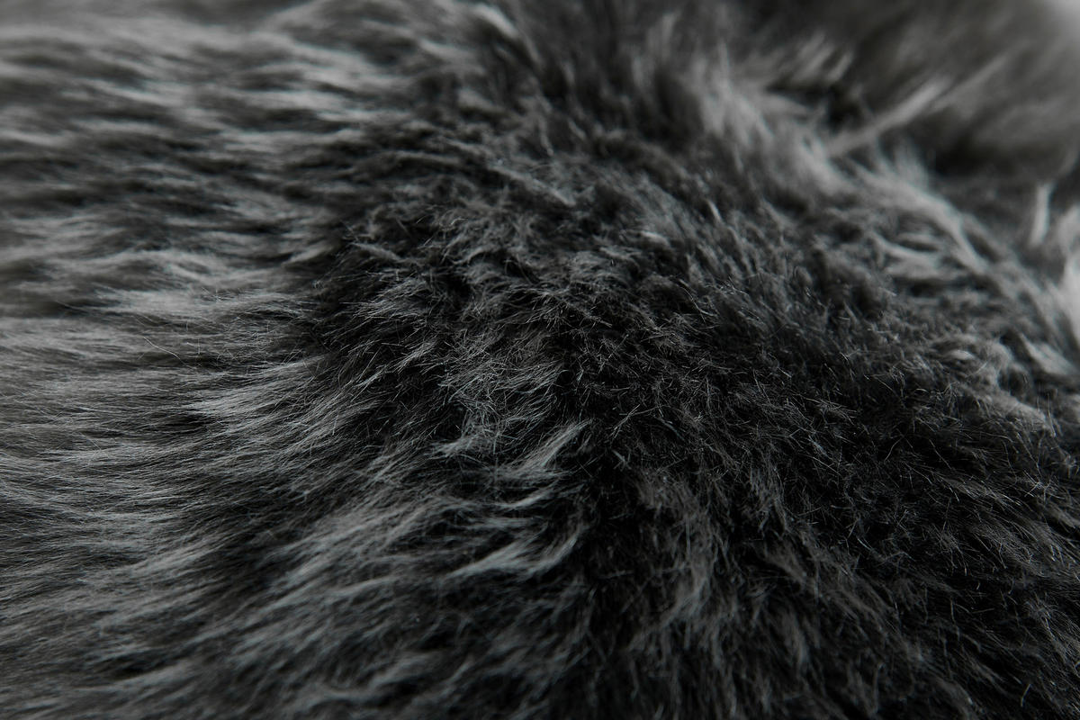 FELLKISSENHÜLLE 35/35 cm  - Schwarz, KONVENTIONELL, Fell (35/35cm)
