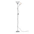 STEHLEUCHTE 42/21/180 cm    - Silberfarben/Weiß, Basics, Kunststoff/Metall (42/21/180cm) - Boxxx