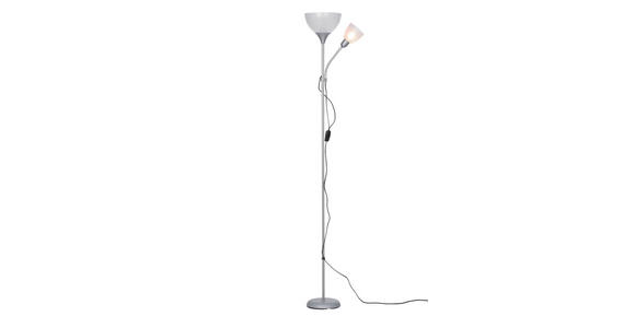 STEHLEUCHTE 42/21/180 cm    - Silberfarben/Weiß, Basics, Kunststoff/Metall (42/21/180cm) - Boxxx