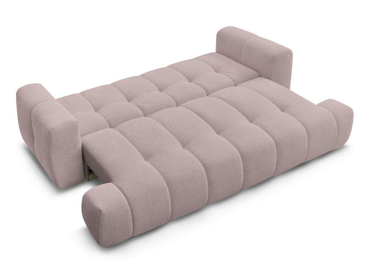 SCHLAFSOFA FUJI Leinenoptik Pink  inkl.  - Pink/Schwarz, MODERN, Kunststoff/Textil (251/113/88cm)