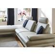 ECKSOFA in Echtleder Silberfarben  - Silberfarben/Schwarz, Design, Leder/Metall (308/195cm) - Dieter Knoll