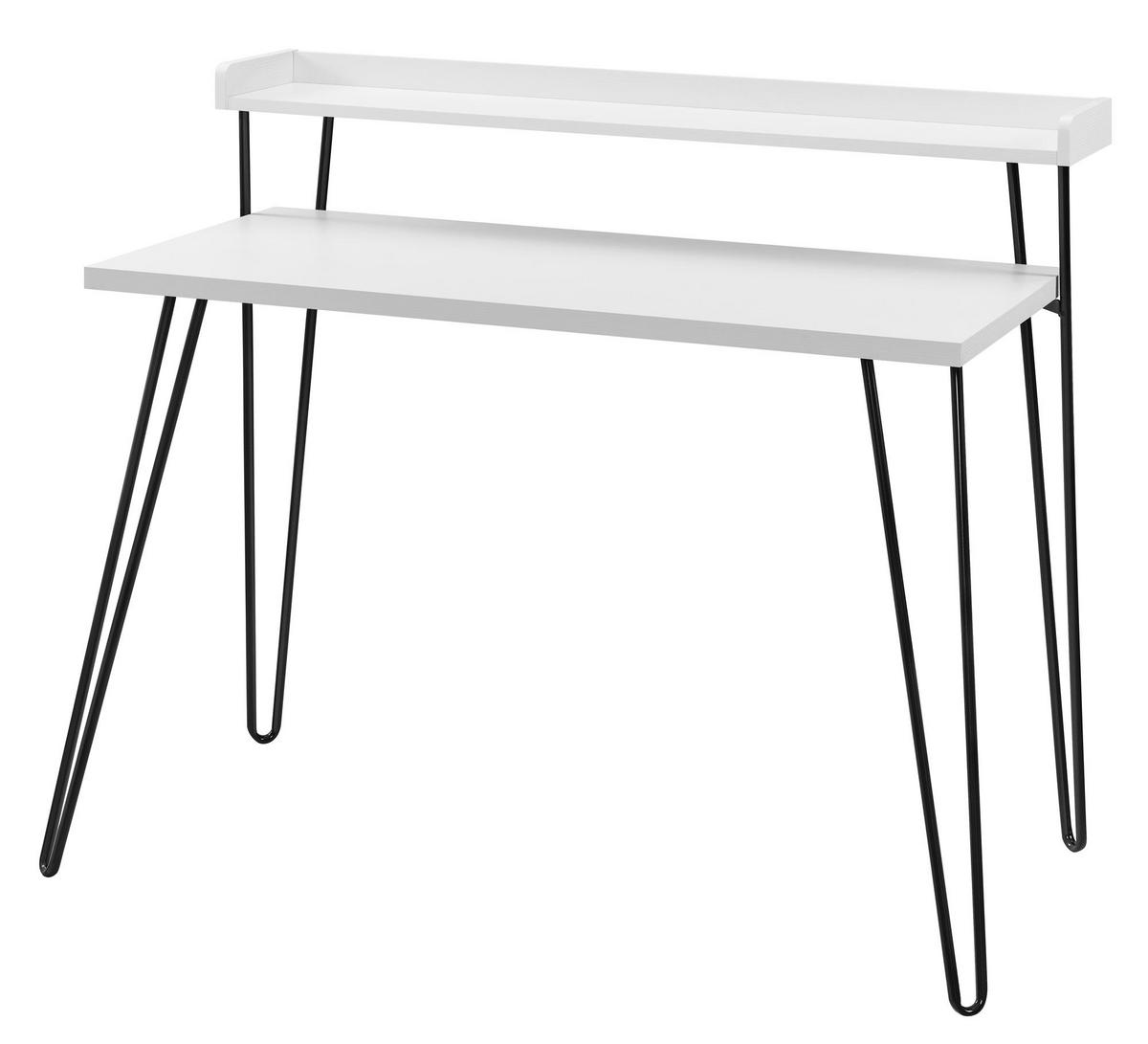 SCHREIBTISCH 112/89/60 cm  in Weiß  - Schwarz/Weiß, Design, Papier/Holzwerkstoff (112/89/60cm) - MID.YOU