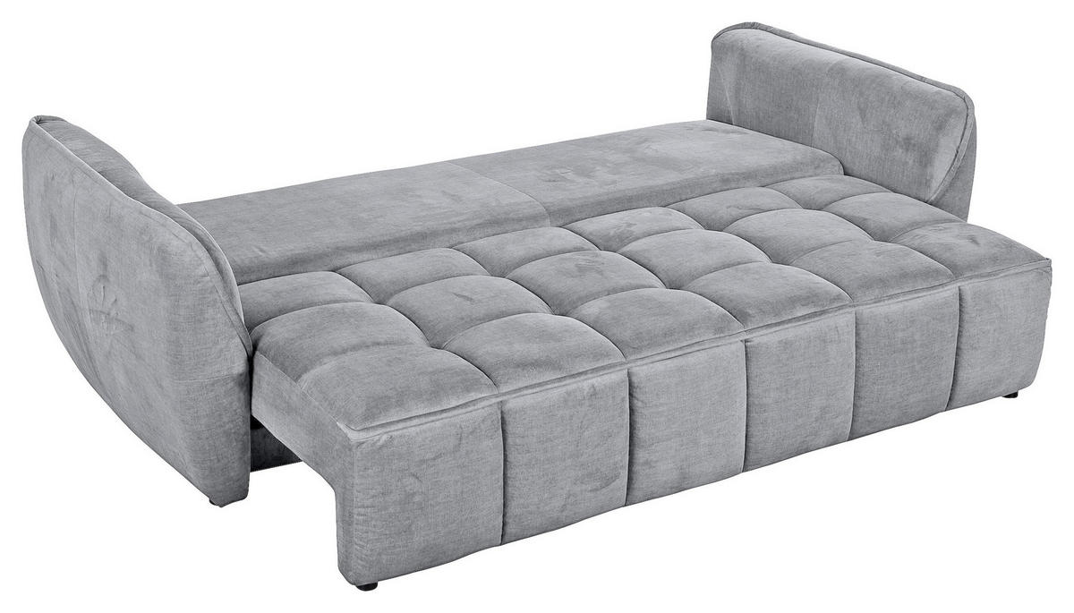 SCHLAFSOFA in Flachgewebe Hellgrau  - Hellgrau/Schwarz, Konventionell, Kunststoff/Textil (250/70/118cm) - MID.YOU