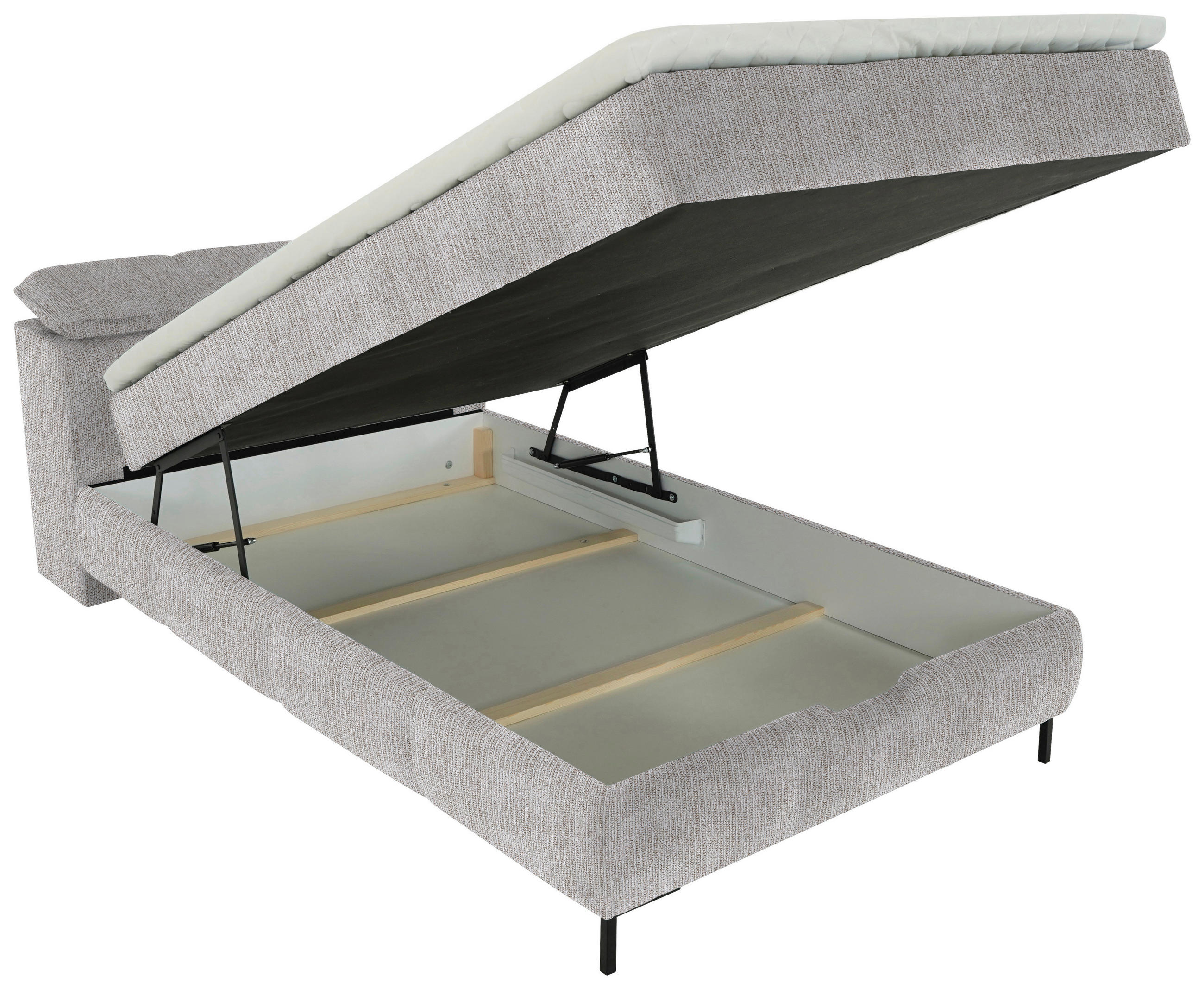 BOXBETT 120/200 cm  in Taupe  - Taupe/Schwarz, KONVENTIONELL, Holz/Holzwerkstoff (120/200cm) - Xora
