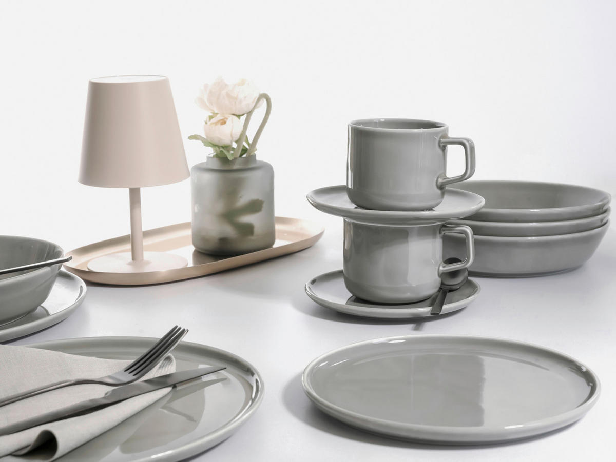 KOMBISERVICE Chef Collection Grau 30-teilig  - Hellgrau, Basics, Keramik - Creatable