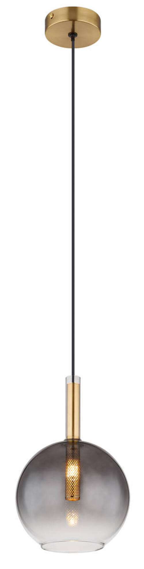 VISEČA SVETILKA        18/120 cm      G9 - prozorno/barve medenine, Design, kovina/steklo (18/120cm) - Globo