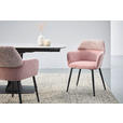 ARMLEHNSTUHL  in Eisen Webstoff  - Schwarz/Rosa, Design, Textil/Metall (61/83/61cm) - Novel