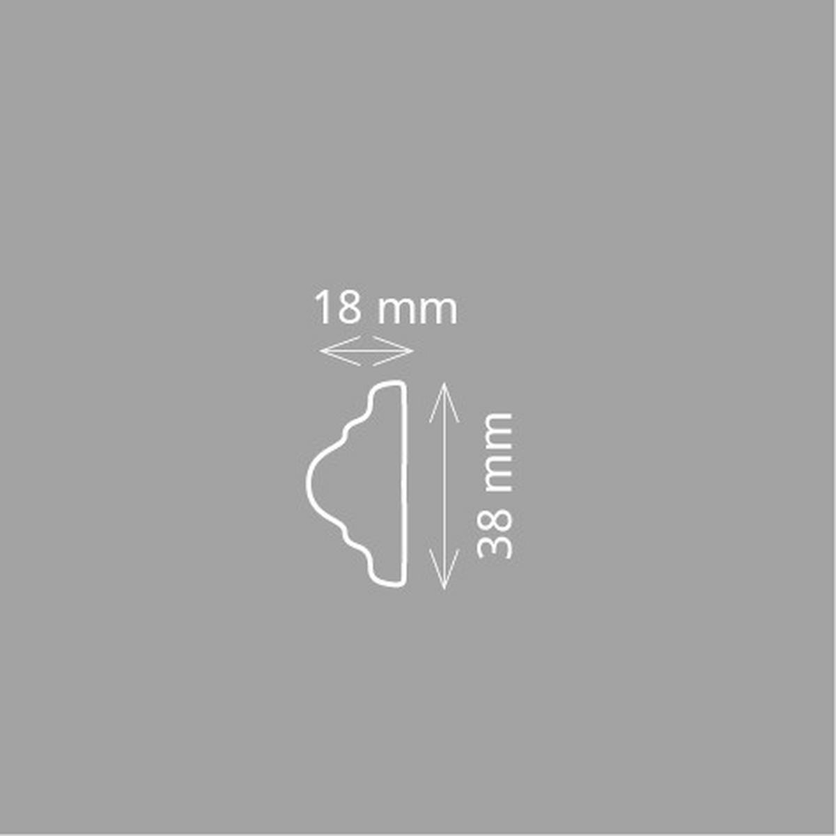 ZIERLEISTE 200/1,8/3,8 cm Weiß Kunststoff  - Weiß, Design, Kunststoff (200/1,8/3,8cm)