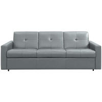 SCHLAFSOFA Silberfarben  - Silberfarben/Schwarz, Konventionell, Leder/Kunststoff (206/81/96cm) - Novel