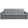 SCHLAFSOFA Bard in Echtleder Silberfarben  - Silberfarben/Schwarz, KONVENTIONELL, Leder/Kunststoff (206/81/96cm) - Novel