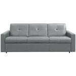 SCHLAFSOFA Bard in Echtleder Silberfarben  - Silberfarben/Schwarz, KONVENTIONELL, Leder/Kunststoff (206/81/96cm) - Novel