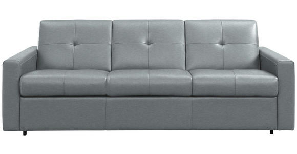 SCHLAFSOFA Bard in Echtleder Silberfarben  - Silberfarben/Schwarz, KONVENTIONELL, Leder/Kunststoff (206/81/96cm) - Novel
