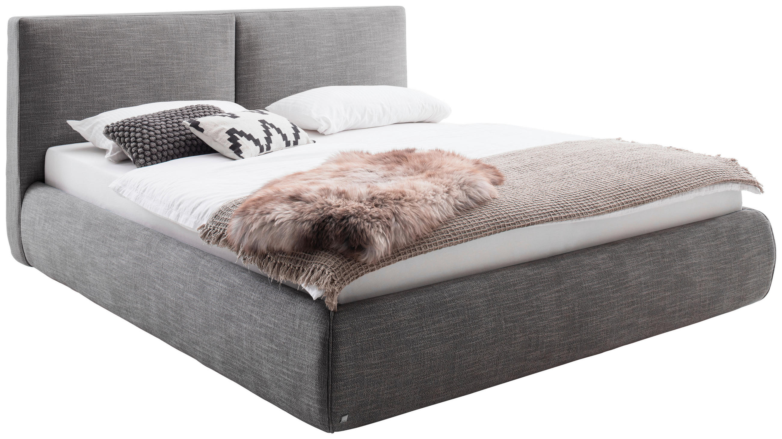 POLSTERBETT 180/200 cm in Anthrazit - Anthrazit, MODERN, Holz/Textil (180/200cm) - Livetastic