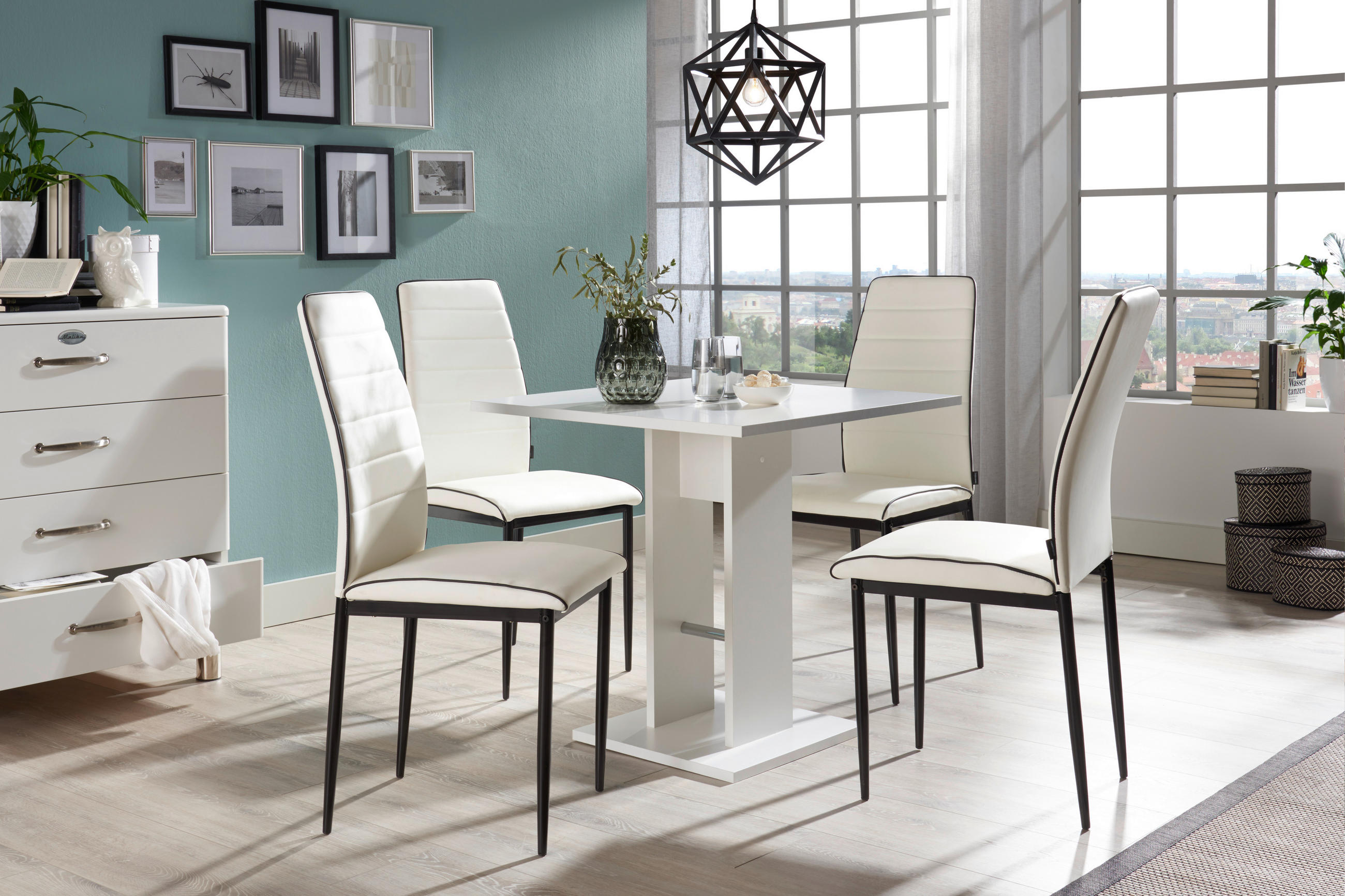 STOLICA bijela metal, tekstil - bijela/crna, Design, metal/tekstil (43,5/96/58cm) - Carryhome