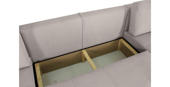 Wohnlandschaft inkl. Funktion Hellbraun Cord  - Hellbraun/Schwarz, KONVENTIONELL, Textil (146/317/146cm) - Xora