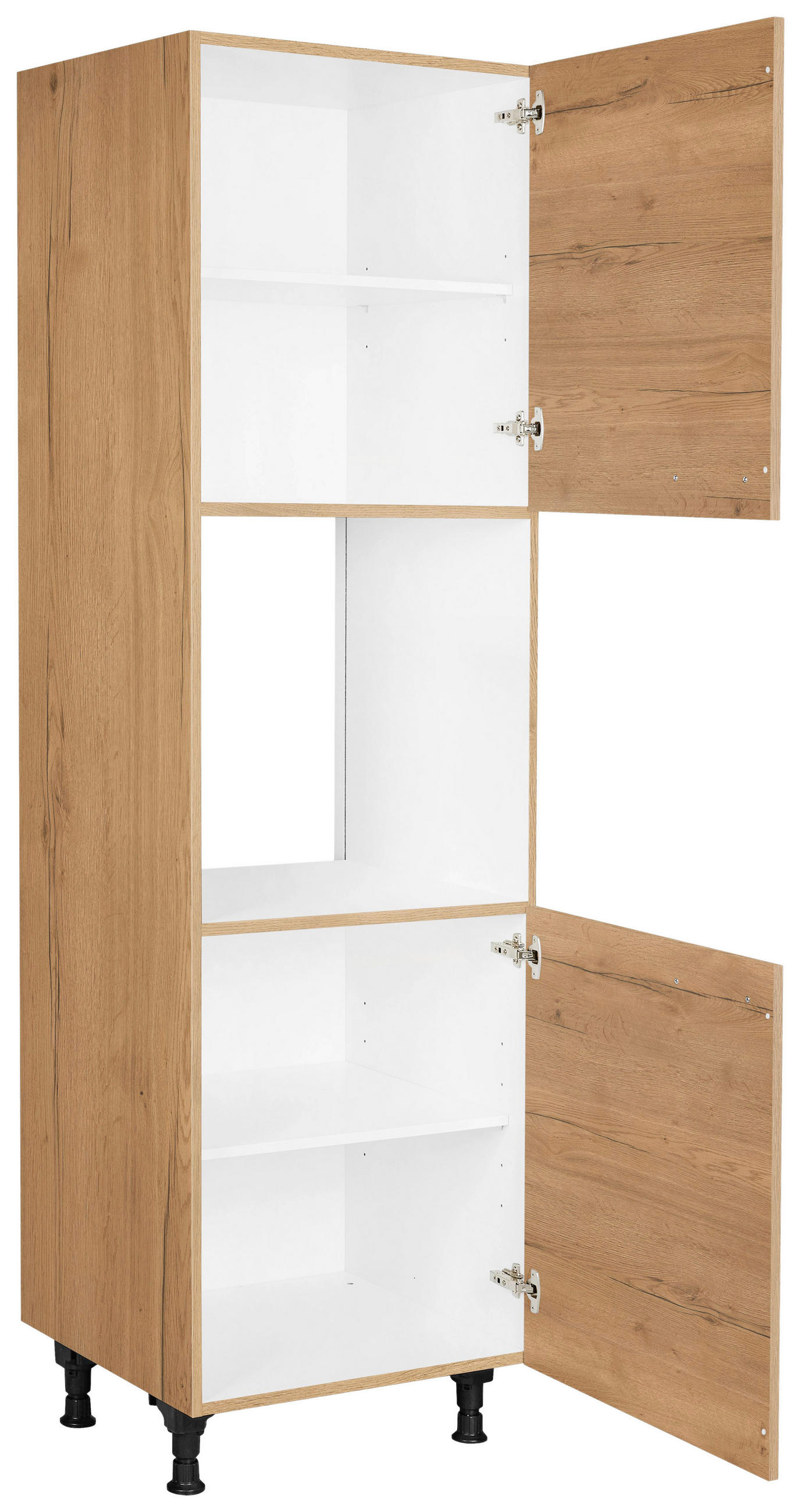 GERÄTEUMBAUSCHRANK 60/216,6/58 cm in Eichefarben - Eichefarben/Schwarz, MODERN, Holzwerkstoff/Metall (60/216,6/58cm) - Nobilia